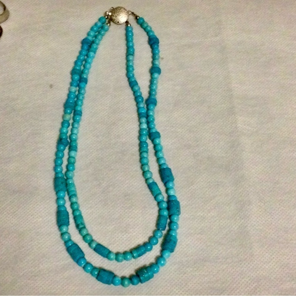 Karla Jordan Timeless Turquoise beaded Necklace cold to touch warm to the body